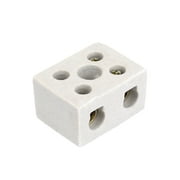 10A 2W5H 2 Way 5 Hole Ceramic Connector Porcelain Terminal Block White