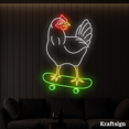 thumbnail image 2 of Craftnamesign Chicken Skate Neon Sign, Skate Shop Decor, Chicken LED Signs, 2 of 4
