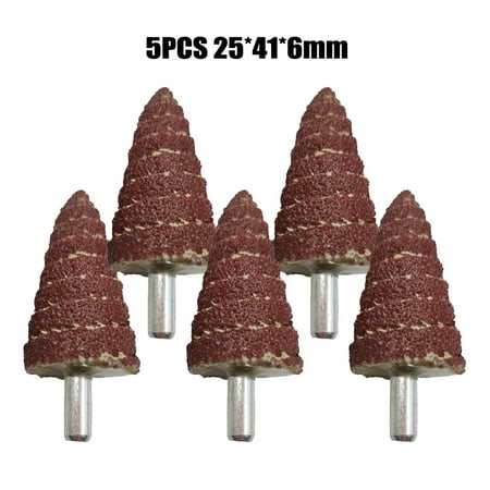 

Goodhd 5× Sandpaper Tapered Cone Grinding Head Polishing Sanding for Wood Plastic Metal