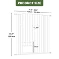 thumbnail image 3 of Uforic 55" Extra Tall Pet Gate with Cat Door, 29.5"-40" Wide, Auto-Close, No Drill, White, 3 of 9