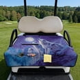 thumbnail image 2 of COEQINE Golf Cart Seat Towel Quilted Protective Cover with Carrying Handle, Universal Fit 51.2x30.3 Inch, 4 Front Pockets, Fits for Most 2 Seats Club Car, Wolf Moon Purple, 2 of 8