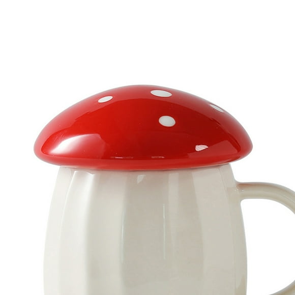 Faithtur Mushroom Mug, Cute Ceramic Milk Coffee Cup with Lid Ideal Birthday Gift for Women Mom