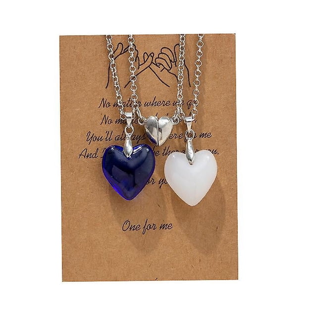 Collar magnético de corazón dividido a juego para parejas, colgante de cristal de atracción mutua, mejores amigos, regalo de joyería de amistad