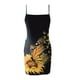 thumbnail image 5 of Moda para mujer sin mangas gradiente flores impresas con bolsillo en la cintura vestido de verano con cuello en V Mini vestido de tirantes Pompotops ghjkhdj8528, 5 of 5