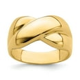 thumbnail image 1 of Solid 14k Yellow Gold X Dome Ring Band Size 7.5, 1 of 3