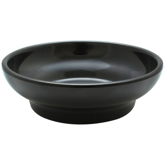 Excellante 4 1/2 OZ, 4" salsa dish, black, plastic, comes in dozen
