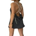 thumbnail image 2 of MesaSe Robe Moulante Mini Y2K pour Femmes, Découpes, Bretelles Spaghetti, Robe Courte, Col en V, Dos Nu, Robe en Satin, Tenue de Boîte de Nuit, 2 of 3