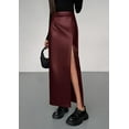 thumbnail image 5 of PRETTYGARDEN Womens Faux Leather Skirt Fall Bodycon High Waisted Slit Dressy Casual Winter Maxi Long Pencil Skirts, 5 of 9
