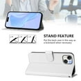 thumbnail image 5 of Wallet Case Compatible for iPhone 15 Plus, PU Leather Magnetic Closure Protective Flip Folio Case with 3 Card Holder and Wrist Strap Cover Women Men,White,For iPhone 15 Plus, 5 of 7