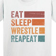 thumbnail image 4 of Inktastic Eat Sleep Wrestle Repeat Youth T-Shirt, 4 of 5