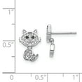 thumbnail image 2 of Sterling Silver Cubic Zirconia Cat Post Stud Earrings, 2 of 5