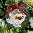 thumbnail image 2 of Pug Christmas Ornament – Holiday Dog Memorial Gift & Wooden Xmas Tree Hanging Décor, 2 of 3