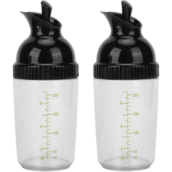 2 pcs 200ml Salad Dressing Shaker Container, Prevent Leakage Salad Dressing Jar with Lid, Homemade Oil and Vinegar Salad Dressing Bottle Dispenser for Kitchen