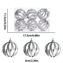 CuiLiyq 6 PCS Hollow Christmas Ball Ornaments, Shatterproof Plastic Large Christmas Tree Decoration, for Xmas Party Wedding Holiday and Home Decor (Silver)