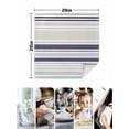thumbnail image 5 of Cloth Napkins Set of 2 - 20x20 Inches, Beige Stripe Washable Reusable Table Napkins, Modern Abstract Art Navy Blue Striped Rustic Soft & Absortbent Dining Napkin for Party Wedding Hotel Restaurant, 5 of 8