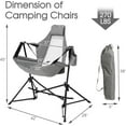 thumbnail image 6 of HOMEFUN Hammock Camping Chairs Set of 2- Portable Swinging Chair for Adults with Stand and Storage Bag, Oversized Folding Rocking for Lawn Camp Fishing Hiking, Gray, 6 of 14