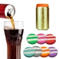 thumbnail image 5 of Silicone Soda Can Lid, Reusable Bottle Cap Cover with Leakproof Secure Seal, for Soda Drinks Beverage Cans Home Kitchen Outdoor Picnics Camping - Green Striped Design, Universal Fit for Standard Cans, 5 of 6