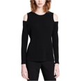 thumbnail image 1 of Blusa de punto con textura Calvin Klein para mujer negro grande, 1 of 2