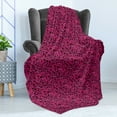 thumbnail image 4 of Abstract Soft Flannel Fleece Throw Blanket, Romantic Blooming Flowers on Dark Background Summer Illustration, Cozy Plush for Indoor and Outdoor Use, 50" x 60", Charcoal Grey Hot Pink, by Ambesonne, 4 of 5