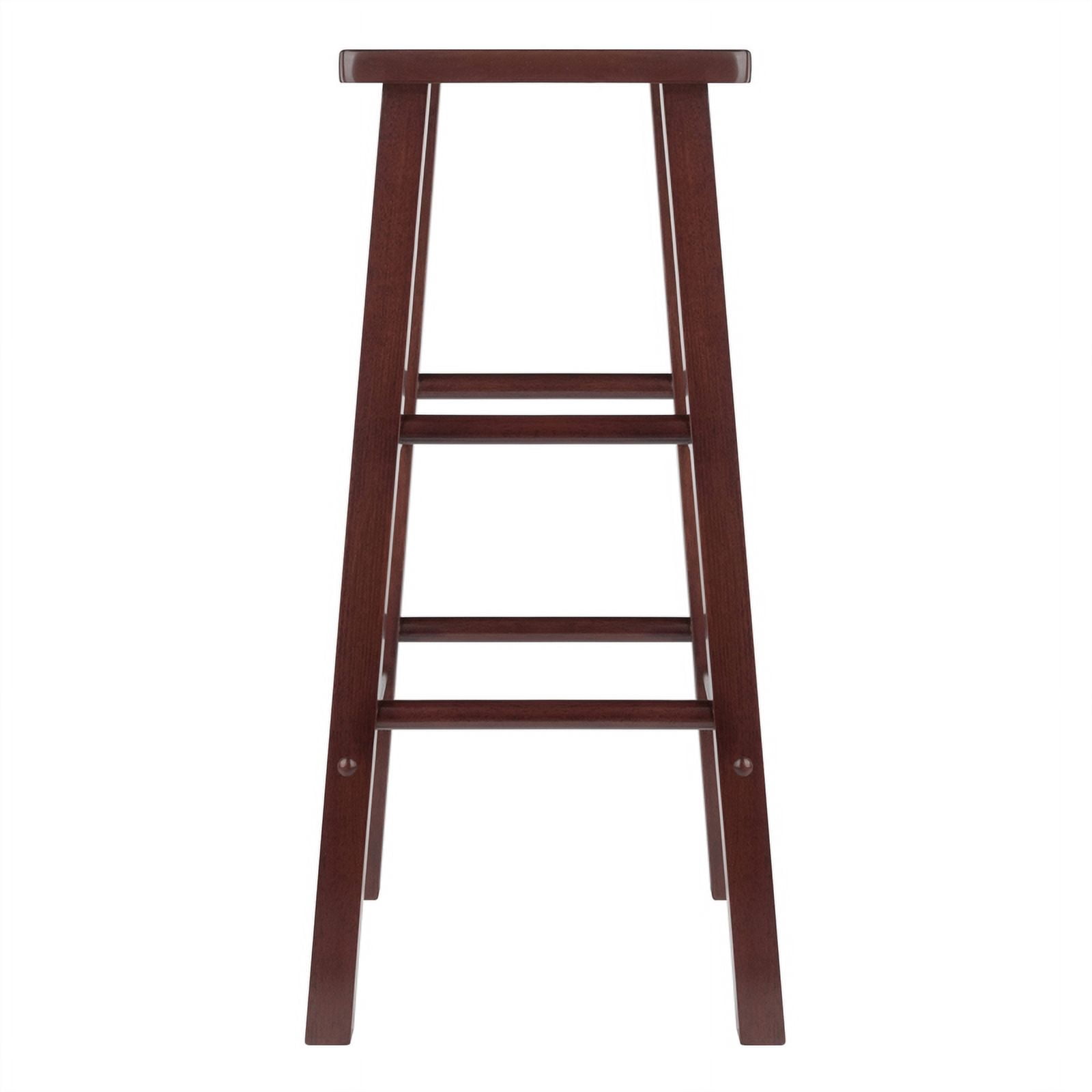 Winsome Carrick Square Seat Bar Stool, Walnut Finish