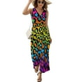 thumbnail image 2 of Rainbow Leopard Print Sleeveless Dress Summer Women Clothes Dress for Pregnant Women Dresses, 2 of 9