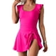 thumbnail image 2 of Traje de baño de una pieza para mujer, conjuntos de bikini para mujer, traje de baño de bikini sin mangas de cuello redondo liso para mujer, traje de baño con relleno push-up, traje de baño de talla g, 2 of 5