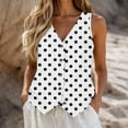 thumbnail image 2 of TARIENDY Womens V Neck Tank Tops Button Down Sleeveless Shirts polka dot Vest Tops Fashion Clothes Summer Casual Outfits White*1 XXL, 2 of 6