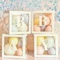 11.8 Inch Baby Boxes with Letters for Baby Shower Clear Block Box