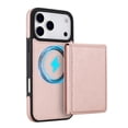 thumbnail image 2 of Leather For iPhone 17 Pro Case With  2-in-1 Pop-up Card Holder, Wallet Case For Women Men With RFID Blocking, Durable Leather Kickstand Magnetic Clasp Shockproof Phone Case,Rose gold, 2 of 8