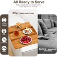 thumbnail image 2 of Kssiaz Couch Arm Tray  Bamboo Sofa Tray Table for Couch  Sofa Armrest Tray Table  -Slip Armrest Organizer  Foldable Couch Cup Holder for Snacks  Phone  Control  Cups  Natural, 2 of 7