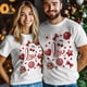 thumbnail image 5 of Camisetas para hombre, románticas camisetas de algodón de cuello redondo para San Valentín, de manga corta, con lazo de cereza y corazones., 5 of 8