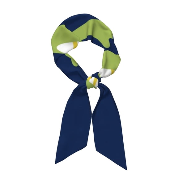 Xecao Dino Playing Roller Skate Pattern Large Satin Head Scarf - Satin Hair Scarves Silk Bandana Scarf Headscarf Silk Feeling Scarf for Women