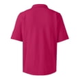 thumbnail image 6 of Short Sleeve Polo Shirts Men's Casual Classic Button Basic Shirt Solid Color Cotton Tees Stylish Tops Hot Pink S, 6 of 9