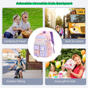 Lvelia School Backpacks for Girls, Large Capacity Fashion School Bag for Kids Teens,Cute Lightweight Waterproof Student Bookbags Gifts,Pink
