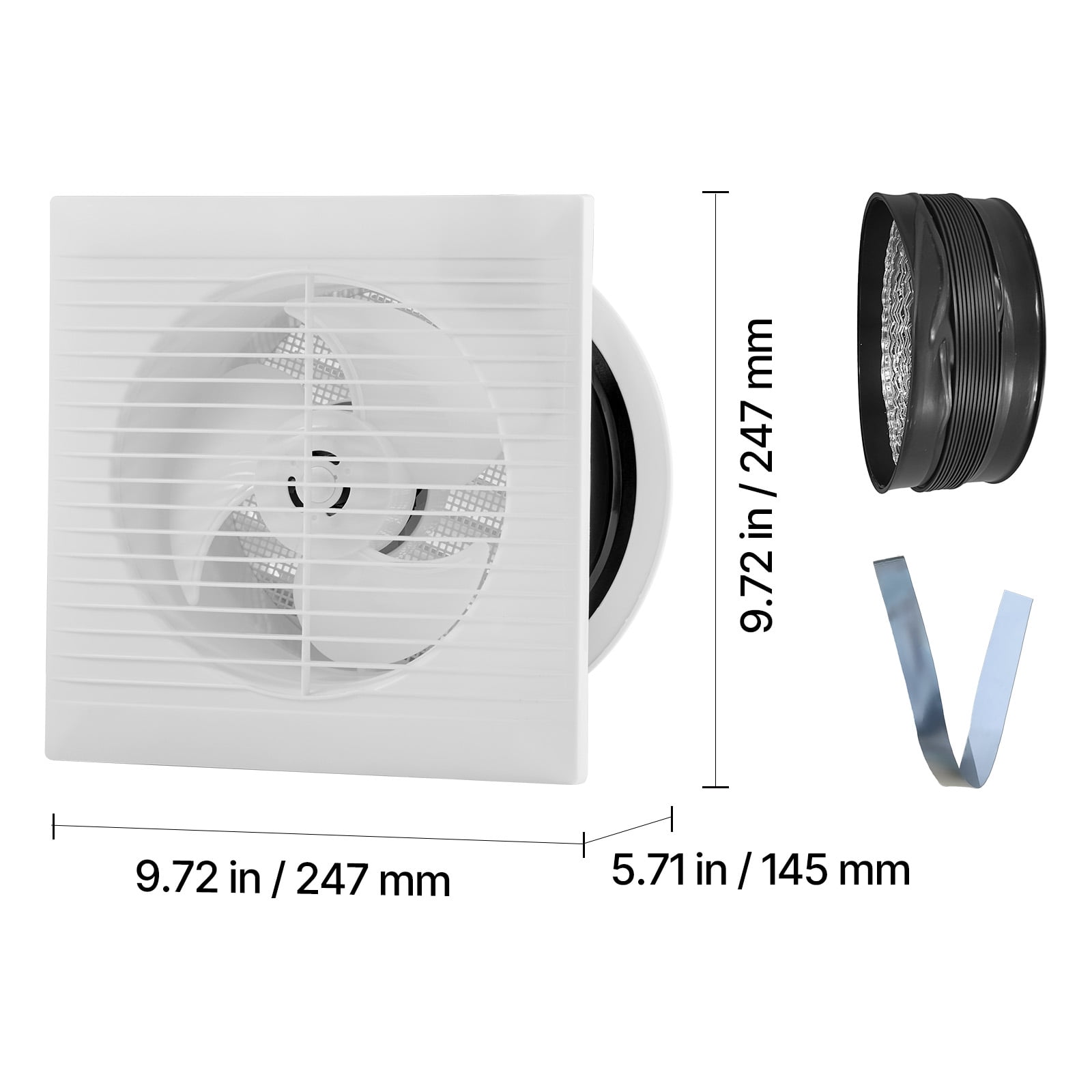 VEVOR 6 inch Through-The-Wall Ventilation Fan, 110 CFM Through Wall Exhaust Fan with AC Motor, Quiet Vent Easy Installation for Bathroom,Garage,Laundry Room,Storage Room Air Exchanger