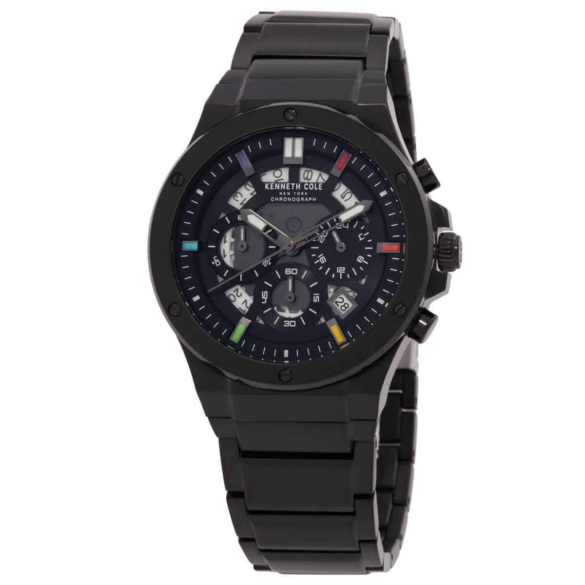 コケコケ Kenneth Cole New York Chronograph Quartz Black Dial Men's Watch