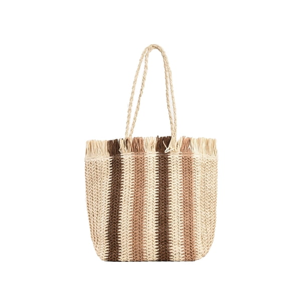 Bolso de Mano para Mujer Hombro de Paja Playa Verano Tejido Bsvklp