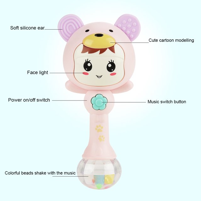 Cute Portable Rattles Sound Toys, Pink/Blue/Green Baby Rattles, For Toddler Infant ANGGREK Shaking Rattle Toys