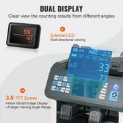 VEVOR Money Counter Machine w/ 2CIS/SN/UV/IR/MG/DD Counterfeit Detection Bill Counter 1200pcs/min For Business Multi Currency Multi Cash Processing Mode Portable Currency Money Counter