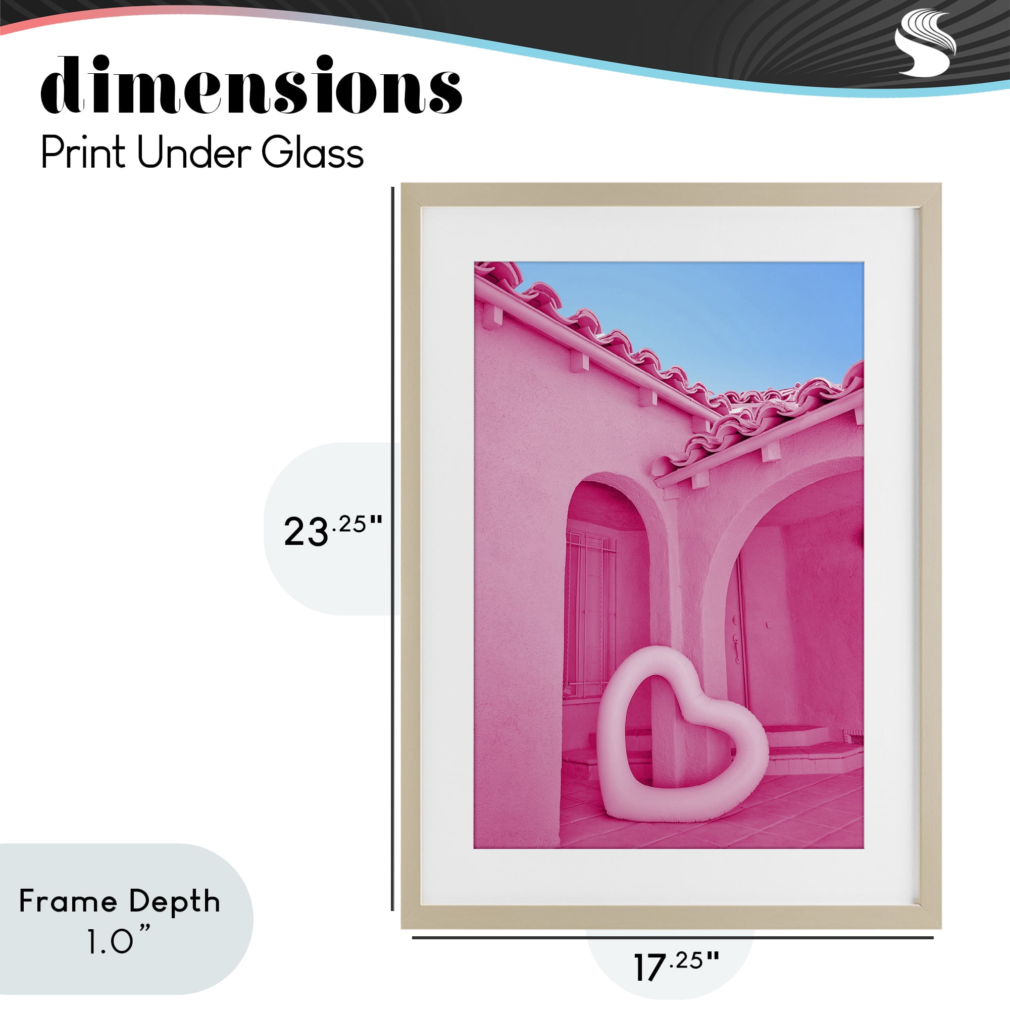 Stupell Industries Pink Pop Heart at Villa Birch Framed Print Under Glass, design by LISH Creative