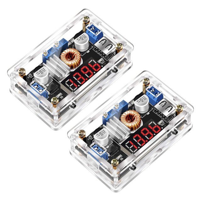 2X DC-DC Buck, Módulo de Fuente de Alimentación LM2596 DC Buck Convertidor 5V-36V A 1.25-32V Regulador de Voltaje