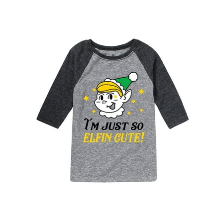 Im Just So Elfin Cute Christmas Pop Culture Toddler Raglan Walmart Com