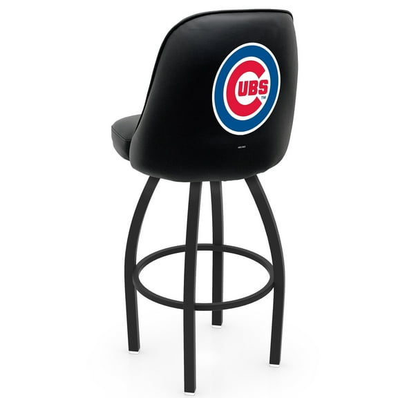 Black Chicago Cubs 36" Swivel Bucket Seat Bar Stool