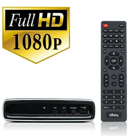 Digital Converter Box + RCA Cable for Recording & Watching Full HD Digital Channels for FREE (Instant & Scheduled Recording, DVR, 1080P, HDMI Output, 7 Day Program Guide & LCD