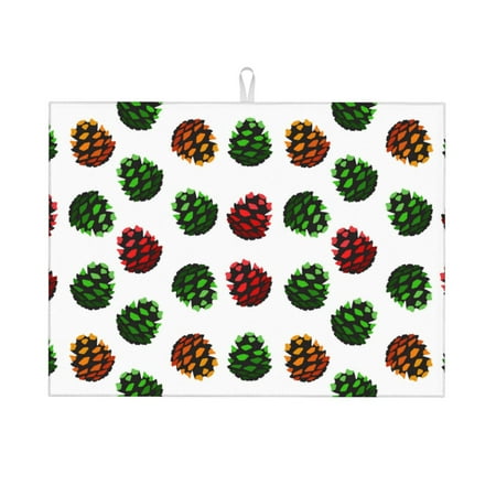 

Coaee Colorful Autumn Pinecones for Kitchen Drying Mat Dish Drying Mats for Kitchen Counter Foldable Water-Absorbent Suitable for Draining Racks