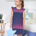 thumbnail image 4 of Balery Violet Glitter Camisón de princesa para niñas, pijama de algodón con mangas abullonadas, suave y bonito.-Large, 4 of 6