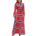 thumbnail image 2 of Vestido largo con bandera noruega, elegante vestido de fiesta para mujer 2024, vestido de verano para mujer 2024, vestido de fiesta de manga larga, 2 of 5
