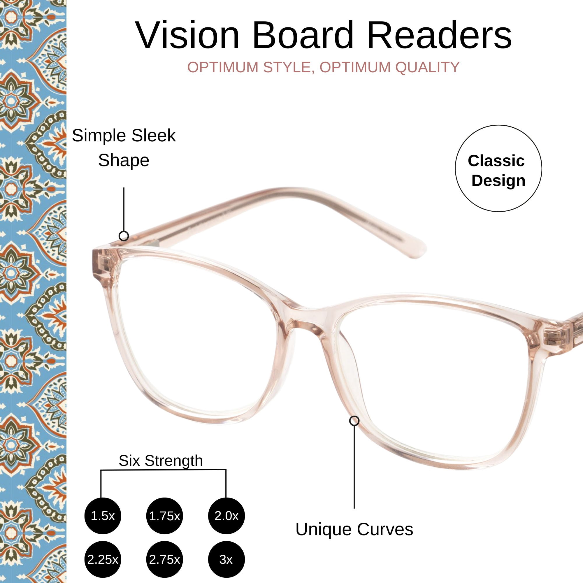 Optimum Optical Signature Blue Light Filtering Readers - Vision Board, +1.75