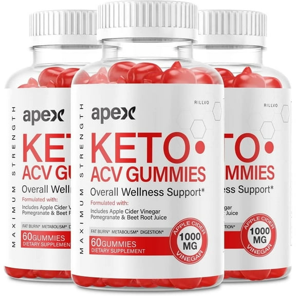 3 Pack Apex Keto ACV Gummies Apex Keto Advanced Formula Overall  Support 180 Gummies