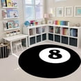 thumbnail image 2 of Belgian Velvet Round Carpet Football Basketball Rugby Baseball No. 8 Green Record Star Volleyball Computer Chair Mat Swivel Chair Non Slip Floor Mat Game Reading Area Mat 23.62INCH Tan Blanket, 2 of 5